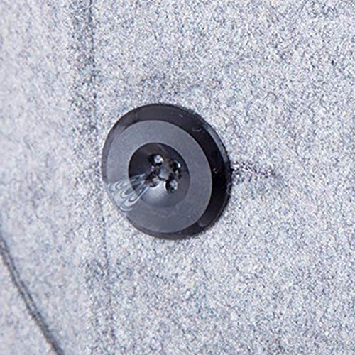 Foluton Wollmantel Männer mit Taschen und Zweireihiger Knopf Reverskragen Einfarbig Knieang Wolljacke Warm Freizeit Trenchcoat Business Abendessen Causal Mantel Winter Herbst Übergangsjacke