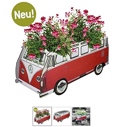 Werkhaus VW Bully T1 Farbe Rot Blumenkasten VW T1 – groß Maße: (H x B x T) 25 x 22 x 56,5 cm - 3