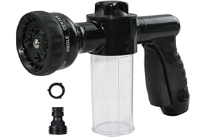 ARMO HOME Armo® Multifunctional Garden Hose Sprayer Spray Gun with 8 Adjustable Mode Built in Soap Dispenser for Car Washing, Gardening, Lawn, Plants, Pets (Black)