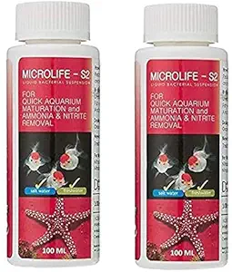 Foodie Puppies Aquatic Remedies Micro Life S2 Beneficial Bacteria for Fresh and Marine Aquarium Water Conditioner with Free Key Ring (100ml, Pack of 2)