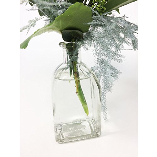 12 x Glasflaschen in dekorativer, quadratischer Form H 13 cm Tischvasen Glasvasen - 6