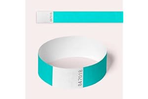 Tyvek Wristbands, 100 Pack by AA Wristbands for Parties, Security, Festivals, Events (Aqua)
