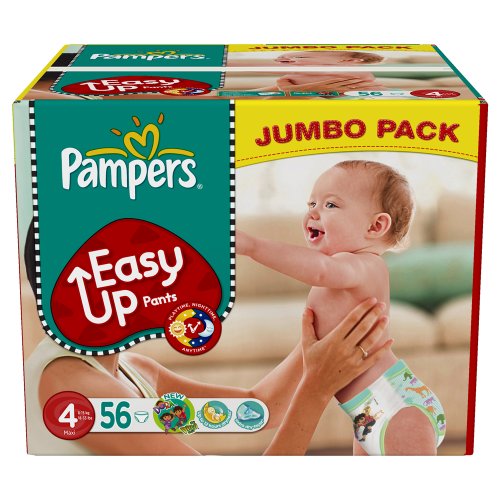 Pampers Easy Ups Size 4 (Maxi) Jumbo Pack 56 Nappies