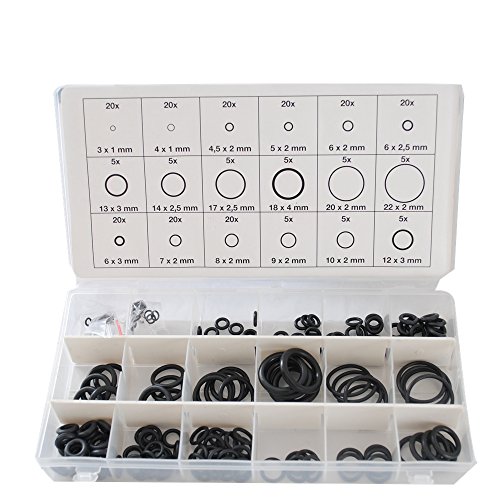 225 tlg O-Ring Gummi Dichtungen Dichtungsringe Sortiment Set Ø3-22 mm