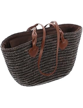 Modische Stroh-Tasche, mokka