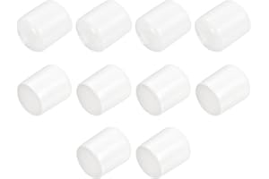 sourcing map 10 tapas de goma de 23 mm de diámetro interior, de vinilo, redondas, protectores de rosca de tornillo, color blanco
