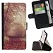 Produktbild God Garden - FOR Samsung ALPHA G850 - Autumn Scenery - Glitter Teal Purple Sparkling Watercolor Personalized Design Custom Style PU Leather Case Wallet Fli