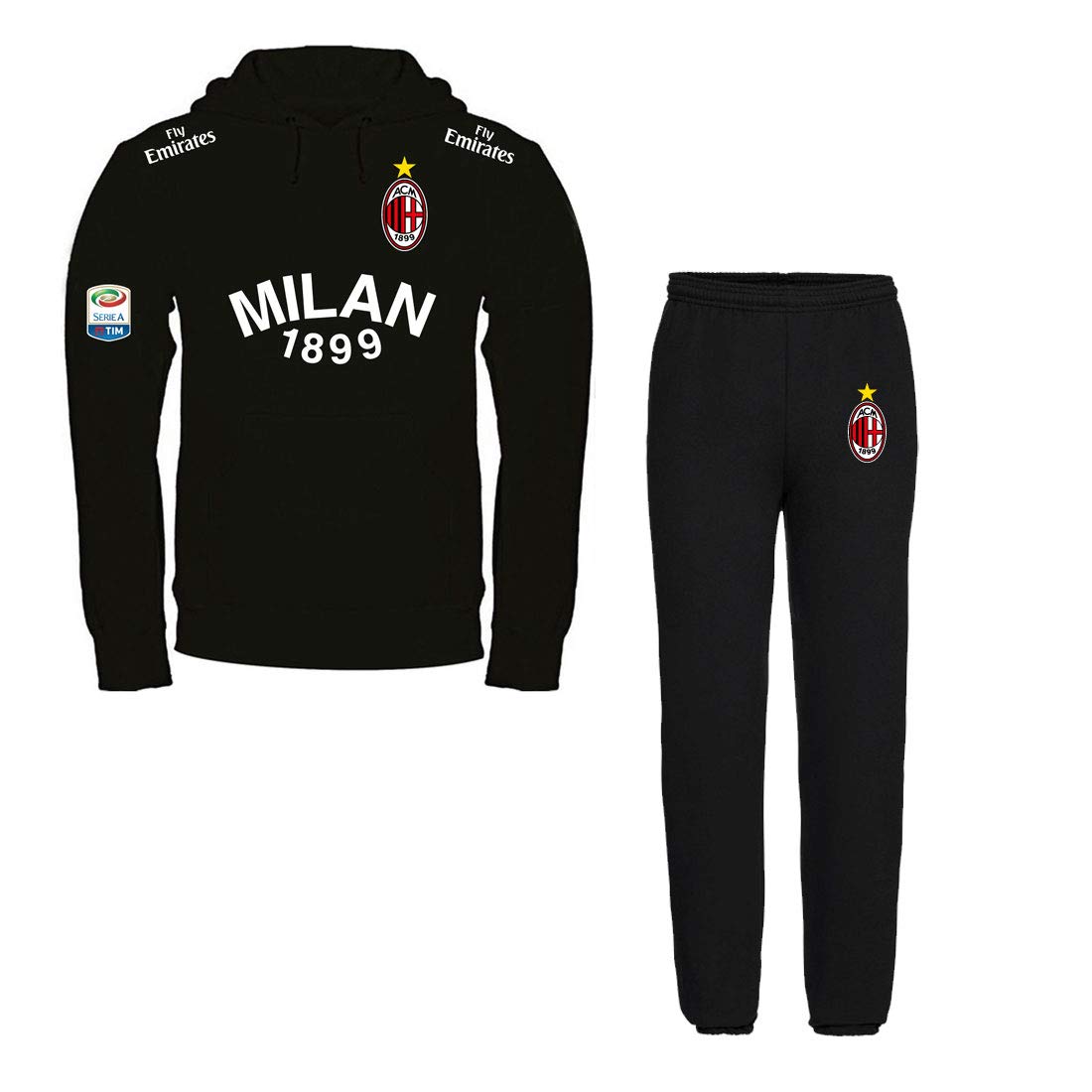 Pantalone Nera Tuta Uomo Milan COMPOSTA da Felpa Abbigliamento sportivo  Sport e tempo libero berjaya.edu.my
