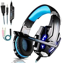 Cuffie da Gioco per PS4 Cuffie Gaming con 3.5mm Jack LED Cuffie da Gaming con Microfono Bass Stereo e Controllo Volume Gaming Headset per PS4/Xbox One X /S/Nintendo Switch/PC/Laptop/Tablet