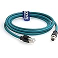 EONVIC M12 X-Type 8 Position to RJ45 Industrial Ethernet Shielded Cable Waterproof High Flexiable Cable for Cognex Industrial Camera (3M, Blue)