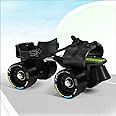 Jaspo Tenacity ZXI Adjustable Roller Skates for Boys Girls, Quad Skating Shoes for Boys/Girls/Youth-Fibre Material, Indoor and Outdoor Skates-Size Adjustable UK Size 1 to 8 (21 to 27 Cms)