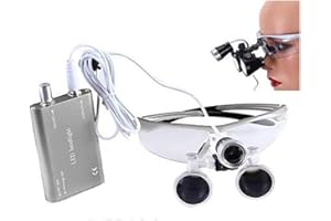 TOAUO Mike-Dental, occhiali da laboratorio, con lente d'ingrandimento, 3,5 x 420 mm + lampada da testa