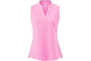 MoFiz Women's Sleeveless Running T-Shirt V-Neck Tennis Golf Polo Shirt Breathable Fitness Sport Tank Top