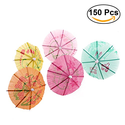 OUNONA 150pcs Cocktailschirmchen in verschiedenen Farben