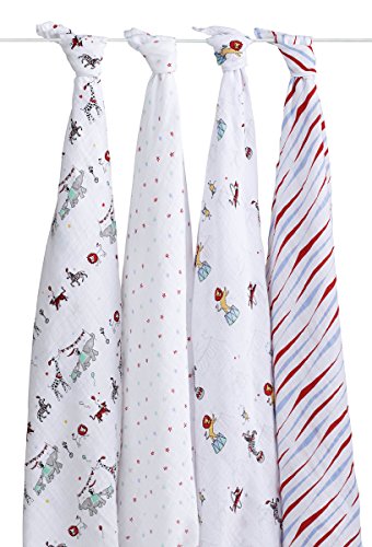 aden + anais 2052G Classic Swaddle Vintage Circus, 4er pack