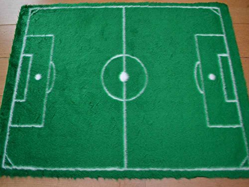 Football Pitch Non Slip Machine Washable Sheepskin Style Kids Rug. Size 77cm x 110cm