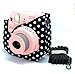 Produktbild Gearmax® Reise Kameratasche Gehäuse Taschen mit Schultergurt / Weinlese-PU-Leder für Fujifilm Instax Mini 9 / Mini 8 / Mini 8+ Tasche (Schwarz/Weiße Tupfen)