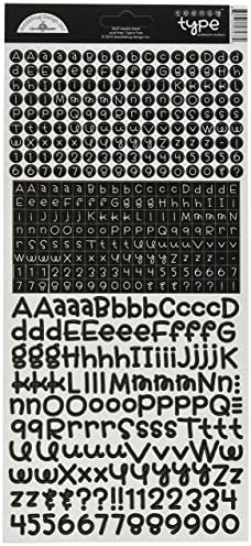 Monochromatic Doodlebug Designs Teensy Type Card Stock Stickers, Beetle Black
