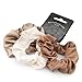 Price comparison product image Set of 3 satin hair scrunchies in shades of brown. Useful hair accessory.