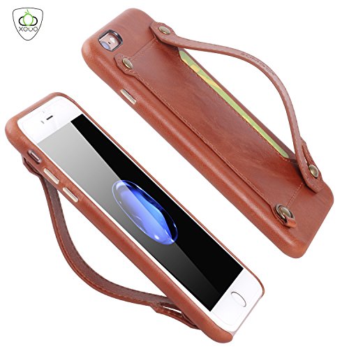 iPhone 6 Plus/iPhone 6S Plus Lederhülle Brieftasche , XGUO Dünne Leder Tasche mit Stand Halter Kreditkarten Steckplätze Für iPhone 6 Plus/iPhone 6S Plus optimale Einhandbedienung Hülle(Braun,iPhone 6 Plus/iPhone 6S Plus)