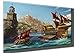 Produktbild Leinwandbild OSMANLI ARMASI Armada Schiffe Gemileri Osmanisches Reich Yeniceri Soldaten Kriegsschiff Tugra Arma Wappen Tablo 2 Bild 3D Effekt Digital Druck (120 x 90 cm)