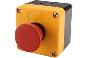 Baomain Red Sign Momentary Emergency Stop Weatherproof Push Button Switch 660V with Box