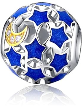 LQT Charm aus Sterling-Silber 925Für Damen Etoiles Grimasse Herr Mond und Toi et Moi