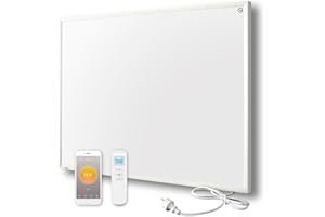BYECOLD Riscaldamento a infrarossi con termostato – Controllo remoto app – Riscaldamento a parete a infrarossi – Riscaldamento elettrico da 580 Watt – Piastra riscaldante elettrica – Risparmio energetico