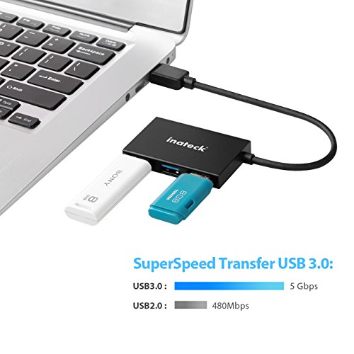 Inateck Hub USB 3.0 4-Port Ultra dünn, Aluminium Hub mit Datentransfer bis zu 5GB/S - 3