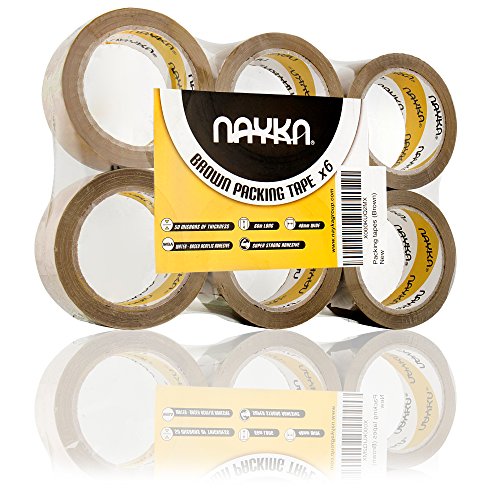 Preisvergleich Produktbild Nayka Braunes Packband (6 Rollen) – Strapazierfähiges Klebeband für den Umzug, Verpackungen, Pakete und Lagerboxen – Besser haftender, luftdichter Verschluss – UV- & Feuchtigkeitsbeständig