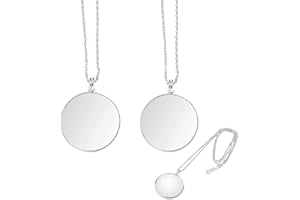Yuemuop 2 Pièces Monocle avec Chaîne, 5X Monocle en Argent, Lentille Monocle Loupe, Collier de Lentille Optique pour Livres Journaux Travail ou Voyage