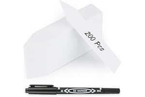 KINGLAKE 200 etichette bianche in plastica per piante da giardino, 10 x 2 cm, per piante in vaso, erbe vegetal