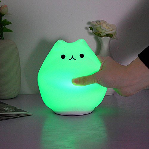 SOLMORE LED Nachtlicht mit 8 Beleuchtung Touch Schalter USB Nachtlichter Nachttischlampen Schlummerleuchten Stimmungslichter Weiche Silikon Lampe für Kinder Baby Tisch Zimmer Schlafzimmer - 4