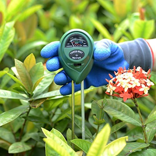 Soil PH Meter, 3 in 1 Soil Tester Moisture Meter, Light and PH acidity Tester, Plant Soil Tester Kit For Garden, Farm, Lawn, No Battery Needed, With 1 Pair Large Size Garden Gloves