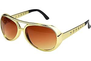 jerbro Fette Gangster Brille 70er 80er 90er Hustler Rapper Hiphop Kostüm Bad Taste Sonnenbrille für Karneval Mottopartys Halloween Fasching Cosplay Party