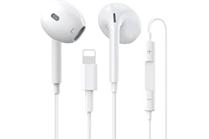 Downy Écouteurs filaires pour iPhone, (Micro et contrôle du Volume intégrés) Écouteurs Intra-Auriculaires filaires, [certifié MFi] Compatible avec iPhone 14/13/12/11/8/7 Tous Les systèmes iOS