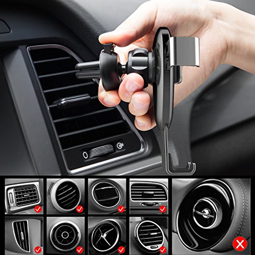 iPhone Porta Cellulare da Auto, Flypanda Supporto Auto Smartphone da Auto GravitÃ  Universale 360 Gradi di Rotazione per iPhone X 8 7 6S 6 Plus 5 5s / Samsung galaxy s8 S7 edge S6/ Huawei Honor 9/ Sony/ LG/ Xiaomi/ GPS ecc (Grigio)