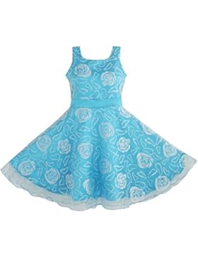 Sunny Fashion - Vestito floreale, bambina, blu