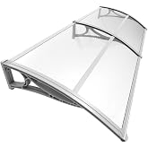 VOUNOT Front Door Canopy Outdoor Awning, Rain Shelter for Back Door, Porch, Window, 200 x 80 cm, Black
