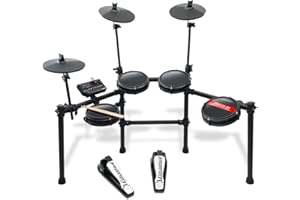 Carlsbro CSD25M 7-Piece Mesh Head Electronic Drum Kit - Professional Electric Drum Set with Dual-Zone Mesh Pads, Realistic Sound, Quiet Performance, 50 Includes Lessons