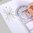 CELLEBII® Multifunctional Drawing Ruler Angle Measuring Template Tool for Primary School | Art and Drawing Supplies | Lettering