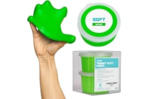 Vive Therapy Putty (2-Pack) for Finger, Hand & Grip Strength Exercises - Extra Soft, Soft, Medium and Firm Resistance Kit
