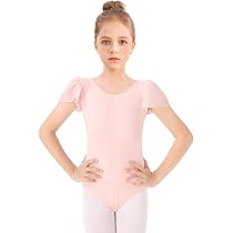 Justaucorps Danse Bezioner - Manches Courtes Pour Fille 2-10 Ans | Pour Ballet, Gymnastique | Matière Stretch