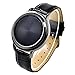 Price comparison product image Simple Style LED Waterproof Touch Screen Watch PU Leather Wrist Watch for Men Women Couples Lovers Students Black