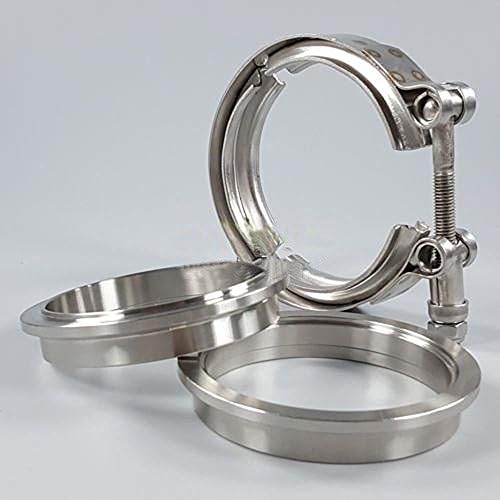 2.5" Inch Turbo Exhaust Down Pipe Stainless V-Band Clamp Kit +SS Steel Flange 4U