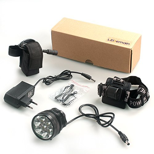 [LEDemain]70W 7 X T6 Cree XM-L LED Taschenlampen Kopf Lampen, Fahrrad vorderes Leuchtturm, 3 Modi (Schwarz) - 4