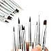 Sunydeal(TM) UV Gel Acrylic Painting Nail Art Design Pen Brush Drawing Painting Dotting Set (8pcs White Nail Art Brush Set)