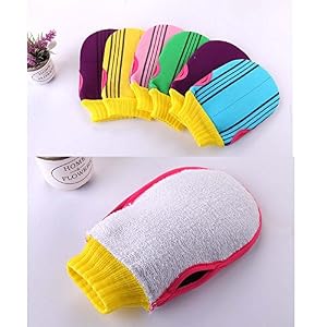 Soft Exfoliating Mitts Shower Bath Body Scrubber Loofah Mitt Gloves, A - Image 2
