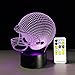 Produktbild Leisurely Lazy Football Cap 3D Optical Illusion LED Lamp Creative 7 Colors Changing Touch Button and 15 Keys Remote Control Art Sculpture Table Desk Night Light