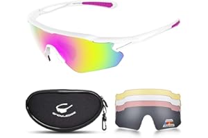 Snowledge Sports Sunglasses UV 400 Protection, Cycling Glasses with TR90 Superlight Frame for Men Women Cycling Climbing Fishing Driving Golf